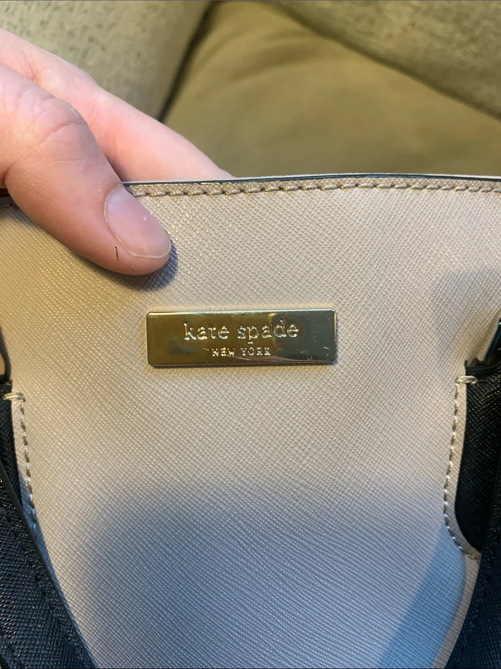 kate spade two-tone bag - black & taupe